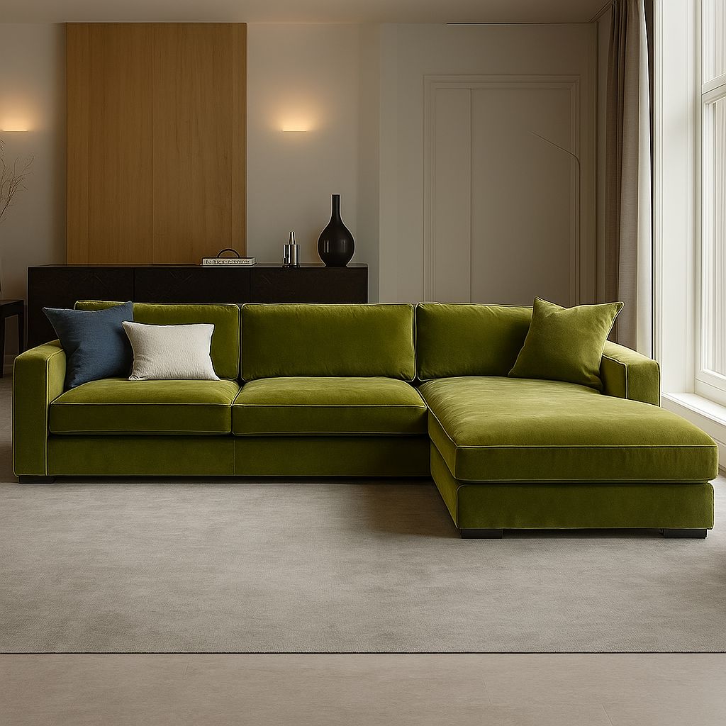 bessborough corner sofa velvet green
